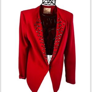 Mustard Seed Red Studded Tuxedo Style Sz S Women